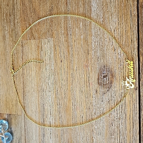 Personalized Women's Gold Plated Fancy Script Name Necklace - Picture 3 of 3